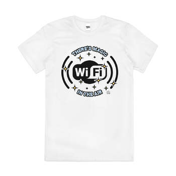 Wi-fi Magic Funny Geek Nerd Programmer Cotton T-Shirt White Size 2XL