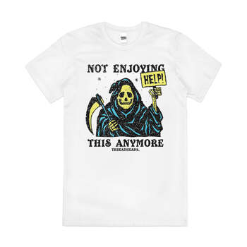 Not Enjoying This Anymore Grim Reaper Cotton T-Shirt White Size 2XL