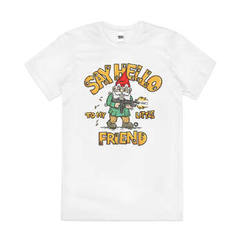 Say Hello To My Little Friend Bad Dwarf Cotton T-Shirt White Size 2XL