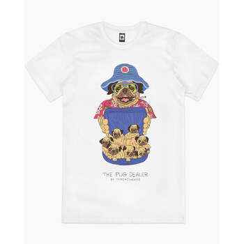 Pug Dealer Funny Pugs Puppies Parody Cotton T-Shirt White Size 2XL