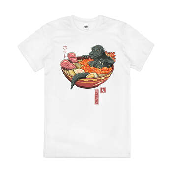 Spicy Lava Ramen King Japanese Noodles Cotton T-Shirt White Size 2XL