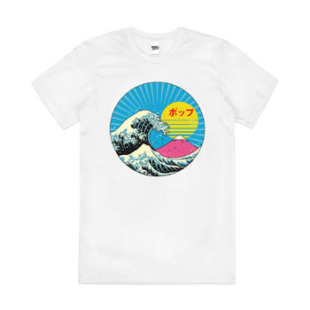 The Great Pop Wave Retro Vibe 90s Style Cotton T-Shirt White Size 2XL