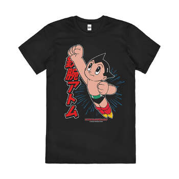 Astro Boy Japanese Anime Superhero Cotton T-Shirt Black Size 3XL