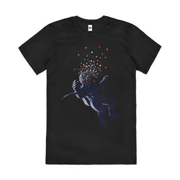 Gumball Astronaut Solar System Cotton Artsy T-Shirt Black Size 3XL