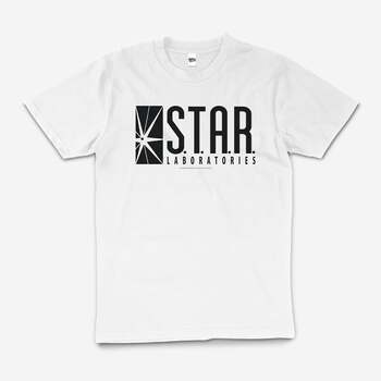 Dc Comics The Flash Star Laboratories Cotton T-Shirt White Size 3XL