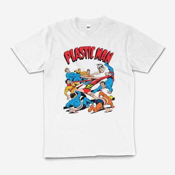 DC Comic Books Plastic Man Superhero Cotton T-Shirt White Size 3XL