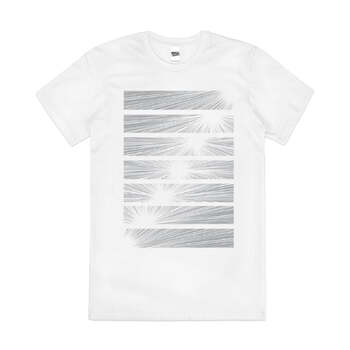 Sun Rays Outdoors Artistic Graphic Cotton T-Shirt White Size 3XL