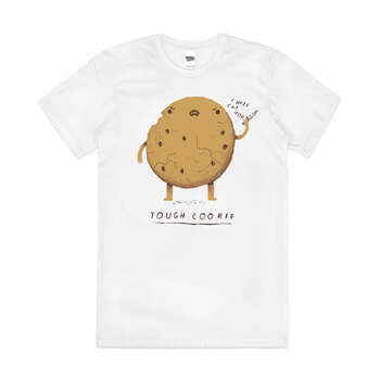 Tough Cookie Funny Cute Parody Slogan Cotton T-Shirt White Size 3XL