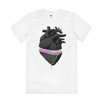 Bleeding Heart Artsy Retro Anatomy Cool Cotton T-Shirt White Size 3XL