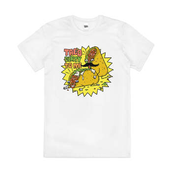 Taco Dirty to Me Offensive Pun Artsy Cotton T-Shirt White Size 3XL