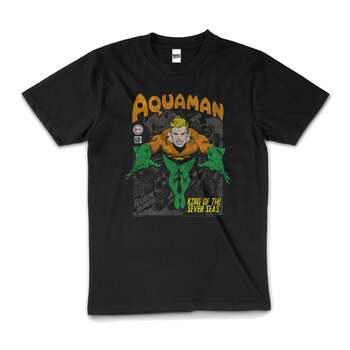 Aquaman King of Seven Seas Superhero Cotton T-Shirt Black Size 4XL