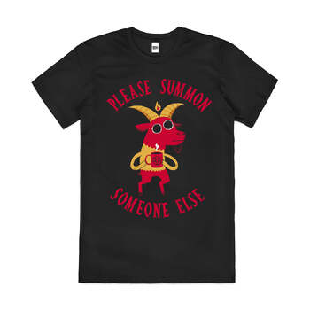 Summon Someone Else Demon Coffee Funny Cotton T-Shirt Black Size 4XL