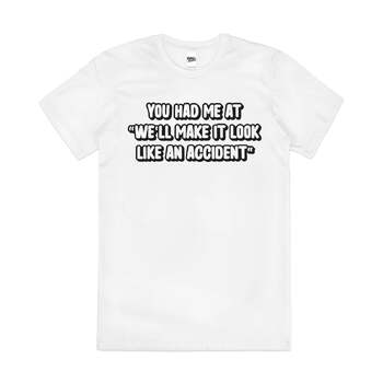 We'll Make It Look Anti-Social Slogan Cotton T-Shirt White Size 4XL