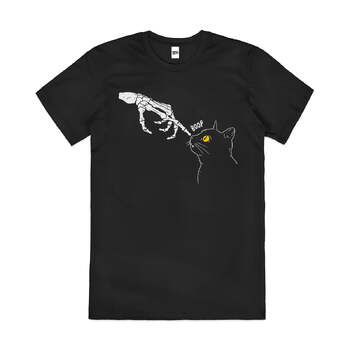 Spooky Boop Funny Death Cat Grim Reaper Cotton T-Shirt Black Size L