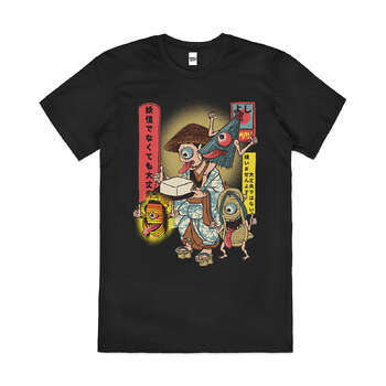 It's Okay Not to Be Yokai Japanese Manga Cotton T-Shirt Black Size L