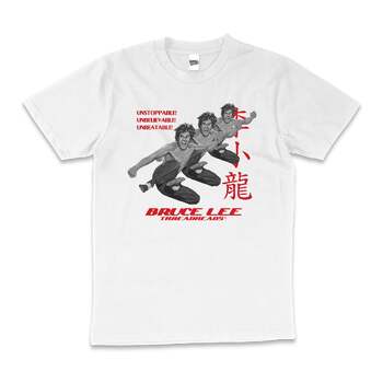 Bruce Lee Unstoppable Kung Fu Fighting Cotton T-Shirt White Size L