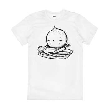 Onion Role Reversal Funny Chef Parody Cotton T-Shirt White Size M