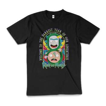 Rick And Morty Rude Welcome to the Darkest Year T-Shirt Black Size S