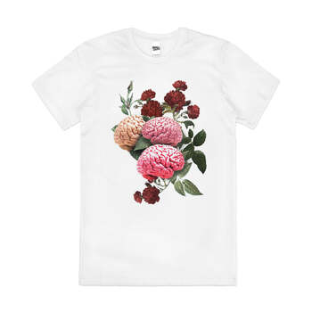 Beautiful Mind Nature Flower Artsy Cute Cotton T-Shirt White Size S