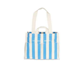 The Good Brand Women's Cotton Everyday Tote Bag 40cm - Bright Blue Stripe