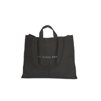 The Good Brand Women's Cotton Market Tote Bag w/ Pockets 47cm - Black