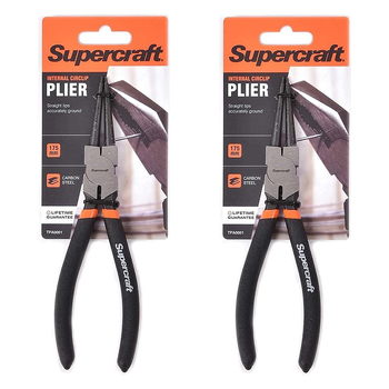 2PK Supercraft Internal Circlip Straight Nose Pliers Carbon Steel 175mm