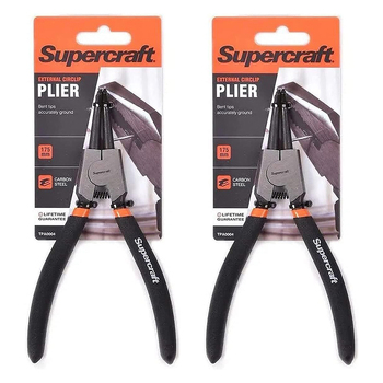 2PK Supercraft External Circlip Bent Nose Pliers Carbon Steel 175mm