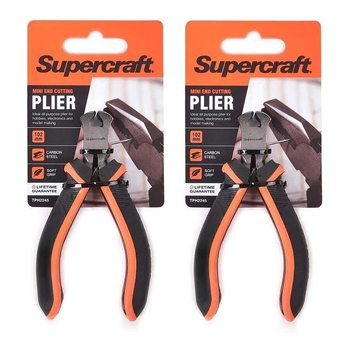 2PK Supercraft Mini End Cut Carbon Steel Pliers 102mm Soft Grip