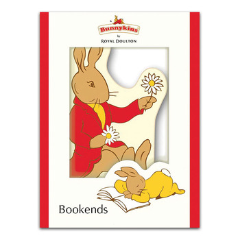 2pc Bunnykins Wooden Bookends Stand Book Organiser 18m+