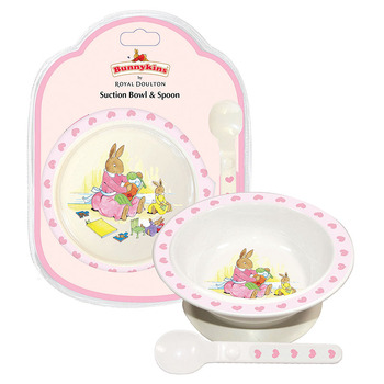 Bunnykins Suction Bowl & Spoon Sweethearts Design 18M+ Pink