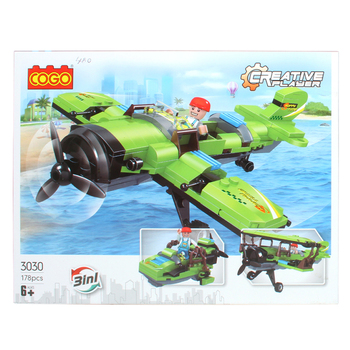 Toylife 26cm Space & Plane 3in1 Build Blocks Toy Set Kids 6y+ Assorted