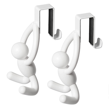 2pc Umbra Buddy Over The Door Hook White 6x7.4x13cm