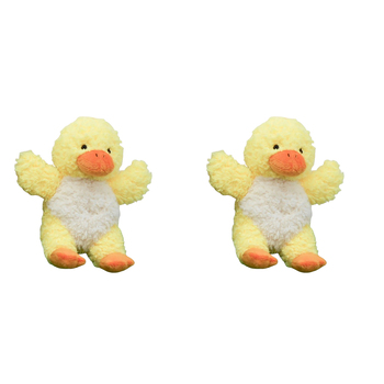 2PK Urban Products Curly 18cm Duck Soft Fabric Animal Plush Toy - Yellow 0M+