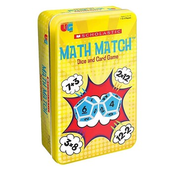 Scholastic Tinned Game Mental Math Match Dice and Card Toy 3+