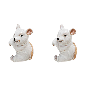 2PK Urban Products Mouse Pot Home Decor Hanger White 9cm