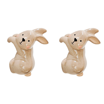 2PK Urban Products Rabbit Pot Home Decor Hanger Grey 9cm