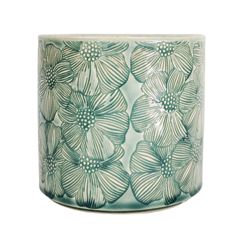 Urban Products Etched Flower Planter Turquoise 14cm