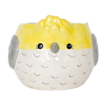 Urban Products Cockatoo Bird Planter White Yellow 19cm