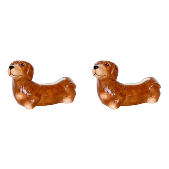 2PK Urban Products Cute Dachshund Planter Box Brown 20cm