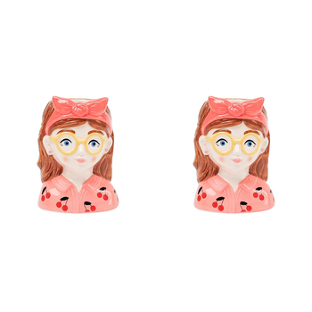 2PK Urban Products Tropicana Girl Home Decor Vase Pink 10cm