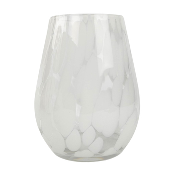 Urban Tommy Speckle 17cm Glass Flower Vase Medium - White