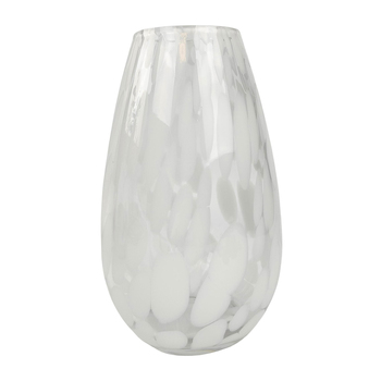 Urban Tommy Speckle 34cm Glass Flower Vase Large - White