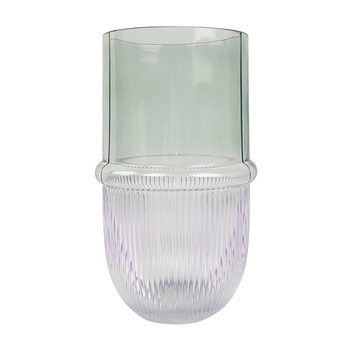 Urban Tommy Deco Ombre 18cm Glass Flower Vase - Sage/Lilac