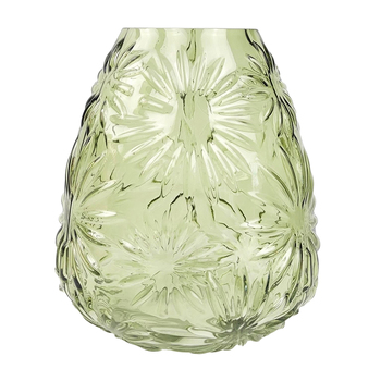 Urban Tommy Floral 20cm Glass Flower Vase Home Decor - Sage