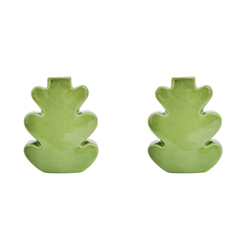 2PK Urban Products Alice Leaf Home Decor Vase Green 18cm