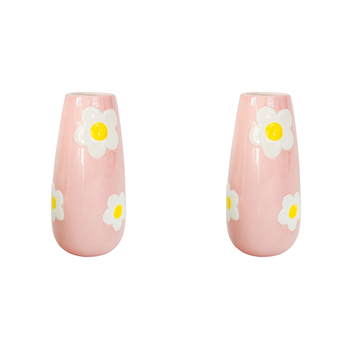 2PK Urban Products Alice Daisy Home Decor Vase Pink 20cm