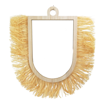 Urban Kiana Fringe 68cm Mirror Wall Home Decor - Natural