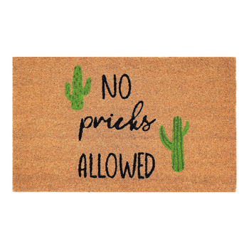 Urban 45x75cm No Pricks Allowed Doormat Home Floor Rug - Black/Green