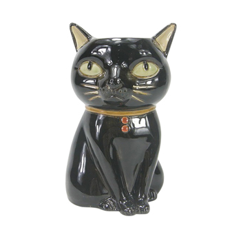 Urban Products 22cm Ceramic Cat Planter Flower Pot Home Decor - Black