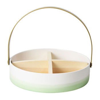 Urban 5.5cm Alora Horizon Ceramic Snack Holder - White/Green